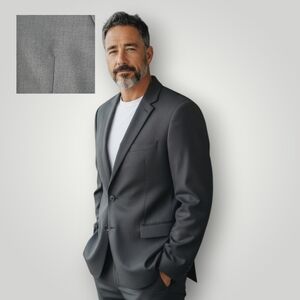 Lauren Ralph Lauren Mens 46R Charcoal Gray Wool Blazer Old Money Aesthetic